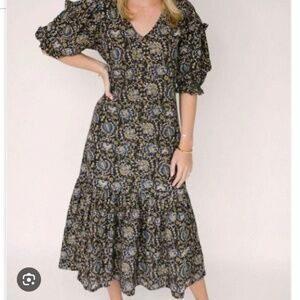 ANNA CATE COLLECTION  Myers Midi Dress Brown Blue Size Small